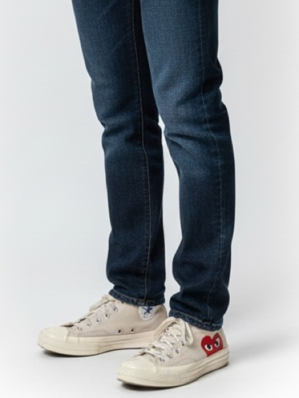 Comme des Garçons PLAY Beige High-Top Converse Chuck Taylor 8